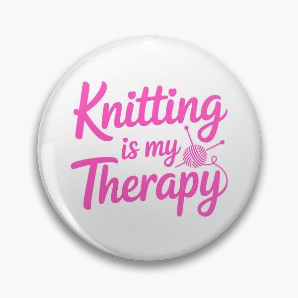 Item preview, Knitting Is My Therapy! Pink Knitting Girlie designed and sold by PMCreative.