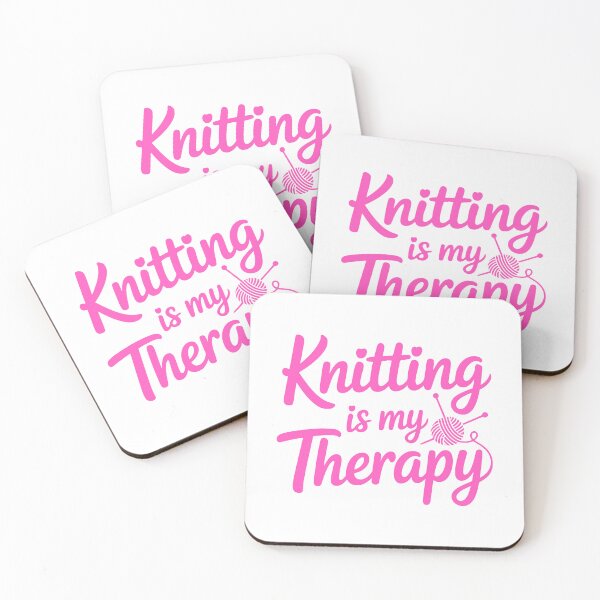Item preview, Knitting Is My Therapy! Pink Knitting Girlie designed and sold by PMCreative.