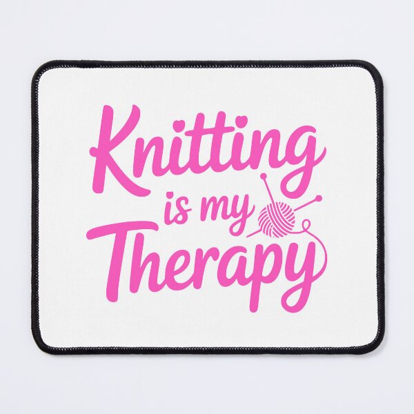 Item preview, Knitting Is My Therapy! Pink Knitting Girlie designed and sold by PMCreative.