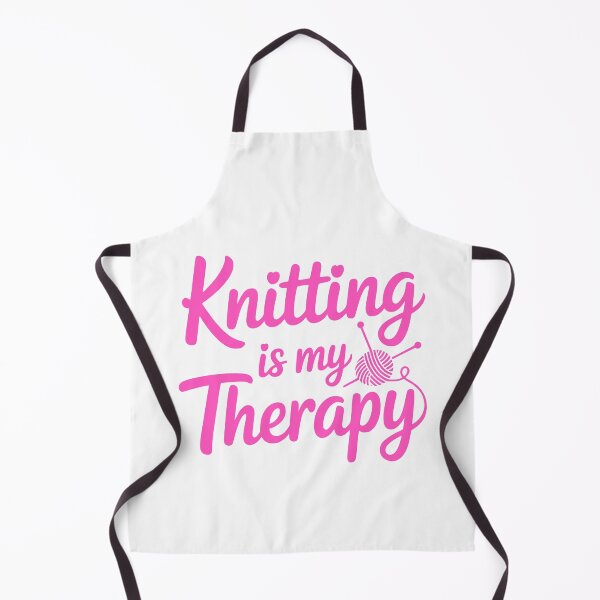 Item preview, Knitting Is My Therapy! Pink Knitting Girlie designed and sold by PMCreative.