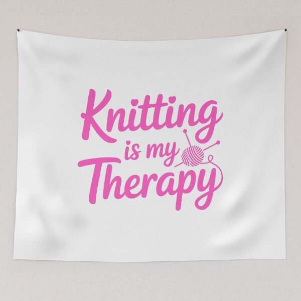 Item preview, Knitting Is My Therapy! Pink Knitting Girlie designed and sold by PMCreative.