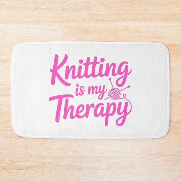 Item preview, ¡Tejer es mi terapia! Chica tejedora rosa designed and sold by PMCreative.