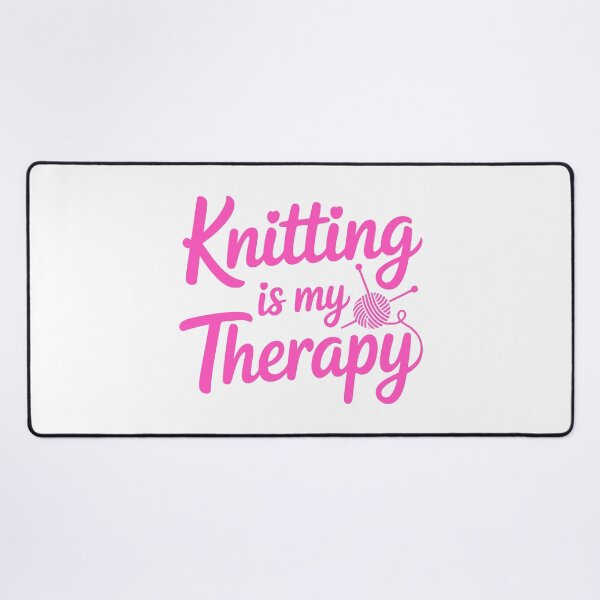 Item preview, Knitting Is My Therapy! Pink Knitting Girlie designed and sold by PMCreative.