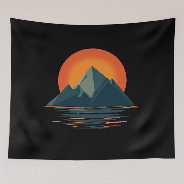 Item preview, Calm Geometric Sunrise Over Mountains designed and sold by ChicTrendz.