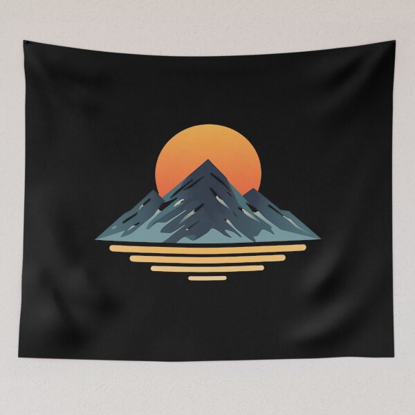 Item preview, Warm Sunrise Minimalist Mountain Art designed and sold by ChicTrendz.