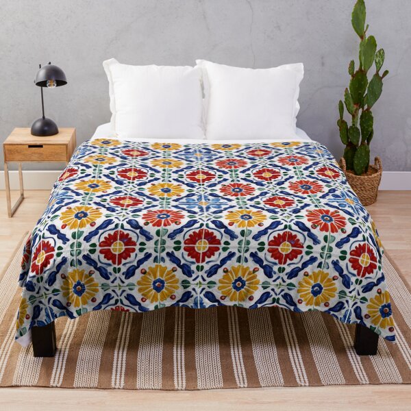 Item preview, Colorful Talavera Floral Tile Pattern | Mexican Folk Art Design designed and sold by casualnature.