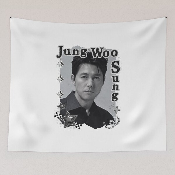 Item preview, Jung Woo-sung  Korean Actor Kdrama Black and White Collage Digital Art Portrait designed and sold by AJUNICE STUDIO.