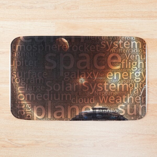 Item preview, Planet with space station Wordcloud designed and sold by Nonipix.