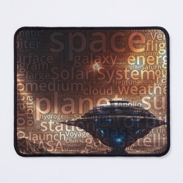 Item preview, Planet with space station Wordcloud designed and sold by Nonipix.