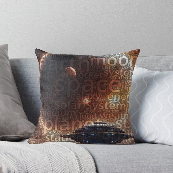 Item preview, Planet with space station Wordcloud designed and sold by Nonipix.