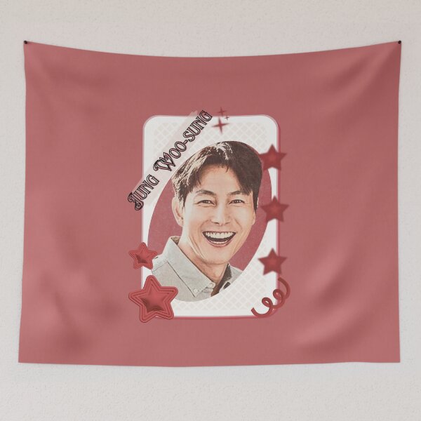 Item preview, Jung Woo-sung Korean Actor Kdrama Card Red Aesthetic Collage Design designed and sold by AJUNICE STUDIO.