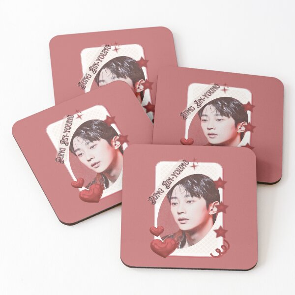 Item preview, Jung Jin-young Korean Actor Kdrama Card Red Aesthetic Collage Design designed and sold by AJUNICE STUDIO.