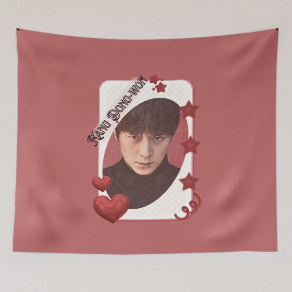 Item preview, Kang Dong-won (강동원) Korean Actor Kdrama Card Red Aesthetic Collage Design designed and sold by AJUNICE STUDIO.