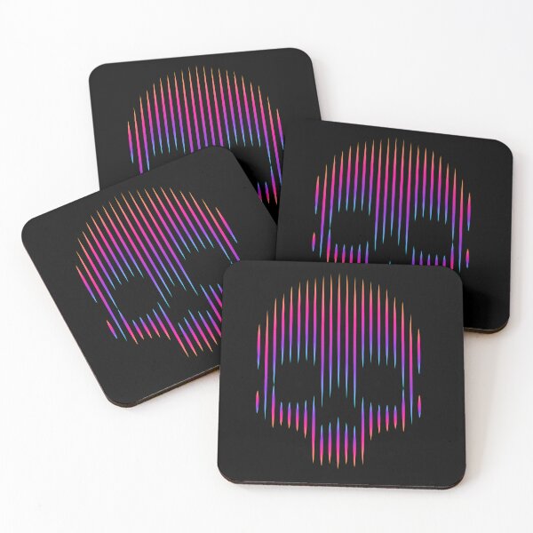 Item preview, Techno Halloween horror striped Skull designed and sold by blackdogshop.