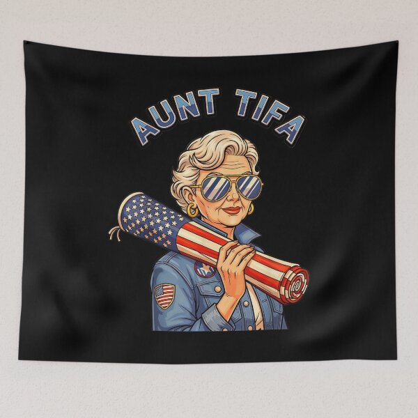 Item preview, I am Aunt Tifa American Flag Meme designed and sold by BASKF.