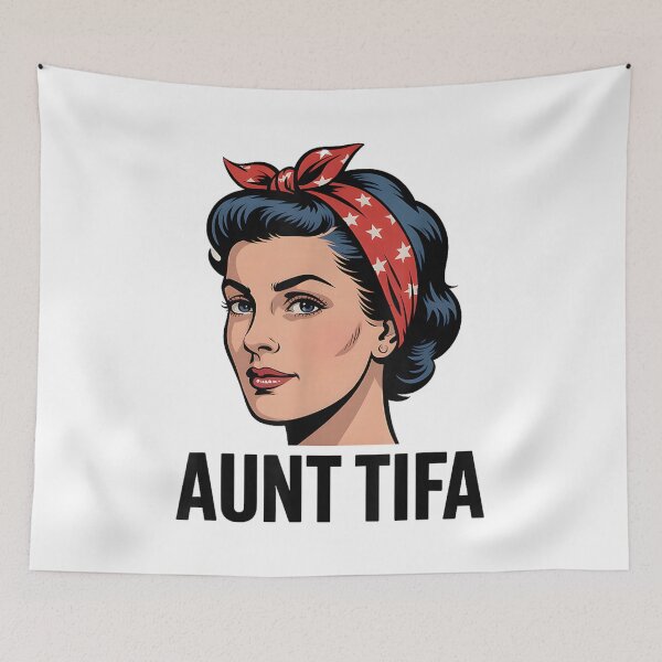 Item preview, Aunt Tifa American Flag Meme designed and sold by BASKF.