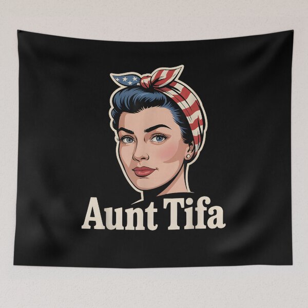 Item preview, Aunt Tifa American Flag Meme designed and sold by BASKF.