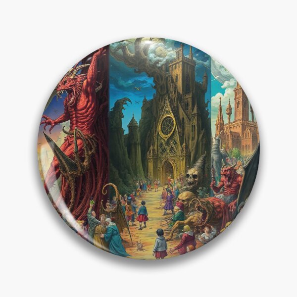 Item preview, Depiction of Hell illustration designed and sold by Vintage Designs +.
