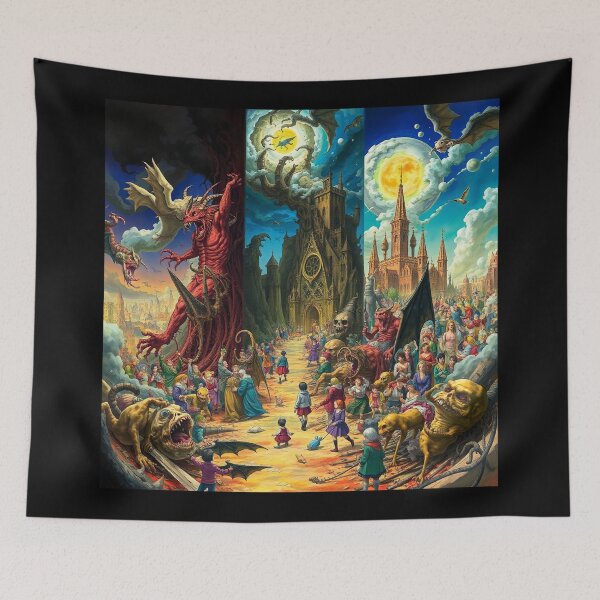 Item preview, Depiction of Hell illustration designed and sold by Vintage Designs +.