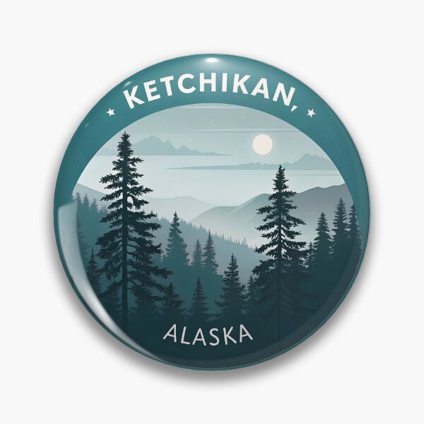 Item preview, Ketchikan Alaska Rainforest – Misty Forest Silhouette Nature Art designed and sold by VividOrganica.