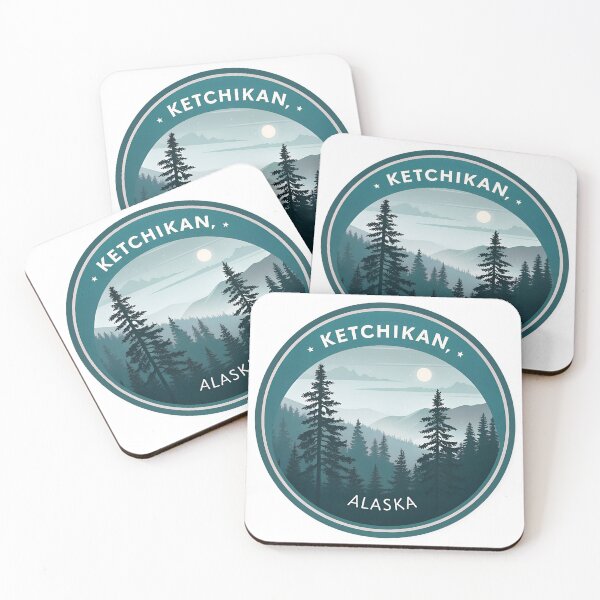 Item preview, Ketchikan Alaska Rainforest – Misty Forest Silhouette Nature Art designed and sold by VividOrganica.