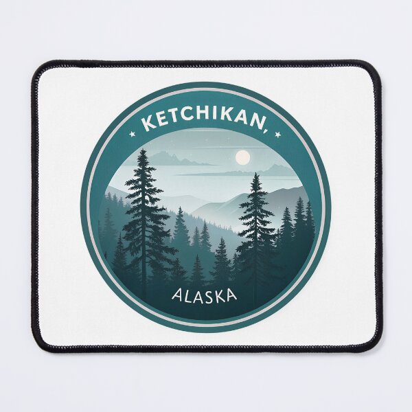Item preview, Ketchikan Alaska Rainforest – Misty Forest Silhouette Nature Art designed and sold by VividOrganica.