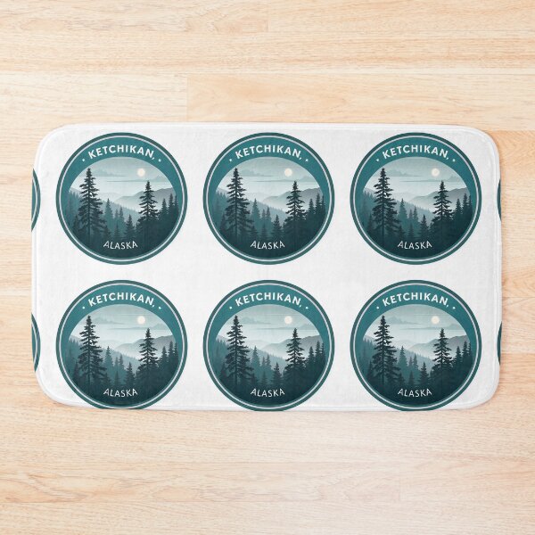 Item preview, Ketchikan Alaska Rainforest – Misty Forest Silhouette Nature Art designed and sold by VividOrganica.