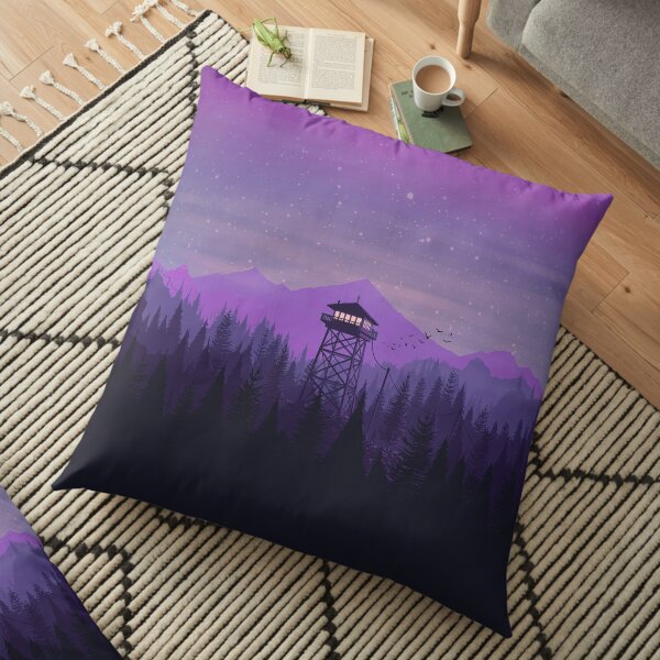 Firewatch Nighttime Art Design - 4k Floor Pillow