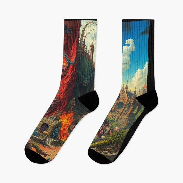 Item preview, Depiction of Hell illustration designed and sold by Vintage Designs +.