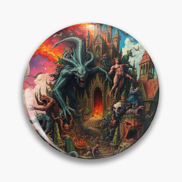 Item preview, Depiction of Hell illustration designed and sold by Vintage Designs +.