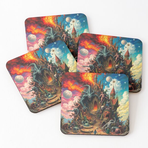 Item preview, Depiction of Hell illustration designed and sold by Vintage Designs +.