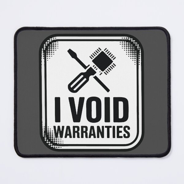 Item preview, I Void Warranties — Hardware Hacker Badge for Tech Rebels designed and sold by VenDecoArt.