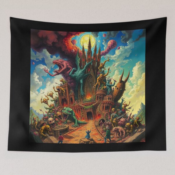 Item preview,  Depiction of Hell illustration designed and sold by Vintage Designs +.