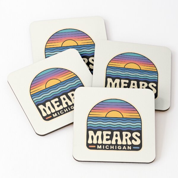 Item preview, Mears Michigan Retro Sunset Beach Emblem designed and sold by TheOldMittenIllustrated.