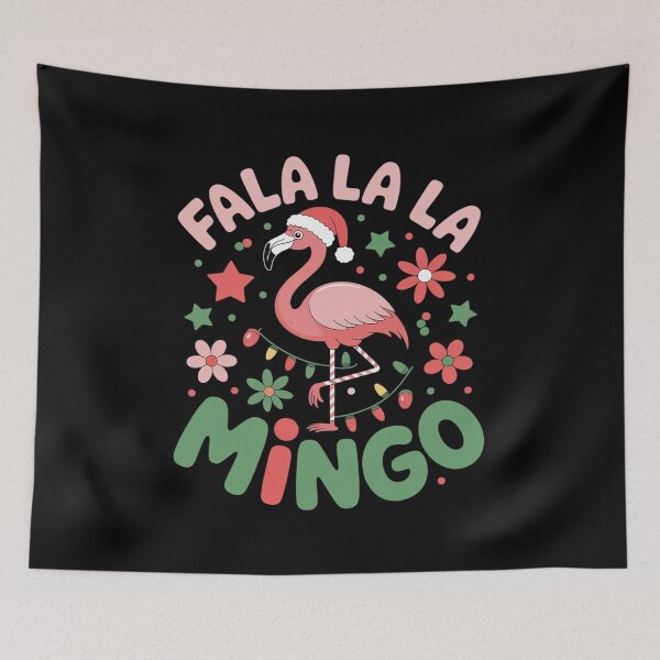 Item preview, Christmas Pink Flamingo Fa La La La Mingo designed and sold by AmparoBoyle.