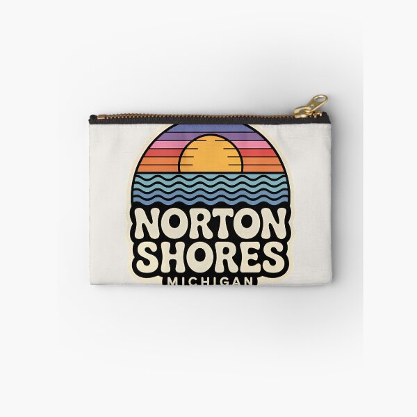 Item preview, Norton Shores Michigan Retro Sunset Beach Emblem designed and sold by TheOldMittenIllustrated.