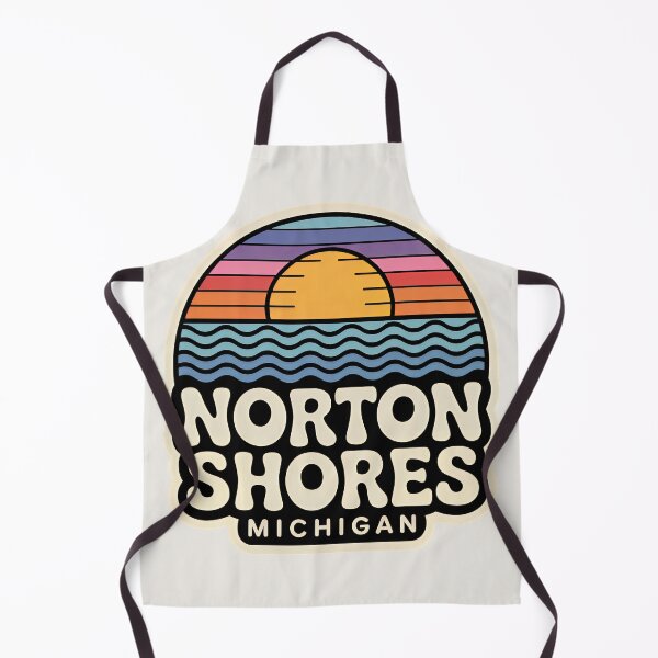 Item preview, Norton Shores Michigan Retro Sunset Beach Emblem designed and sold by TheOldMittenIllustrated.