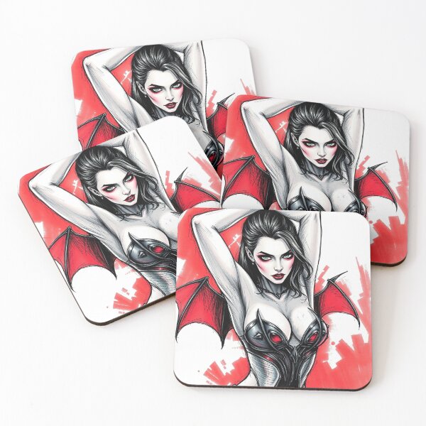 Item preview,  Sexy Vampire demon fantasy punk horror Girl illustration designed and sold by Vintage Designs +.