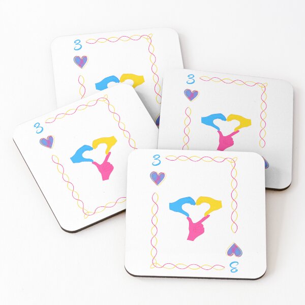 Item preview, 3 of Hearts, pansexual colors designed and sold by EBParsley.