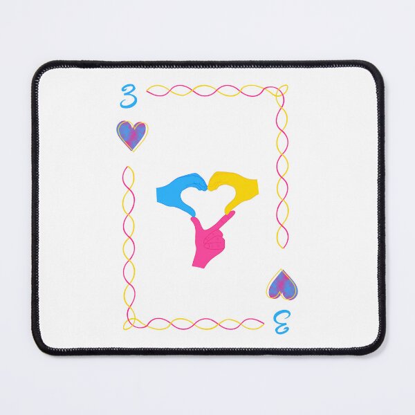 Item preview, 3 of Hearts, pansexual colors designed and sold by EBParsley.