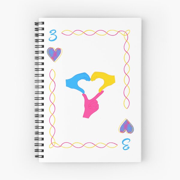 Item preview, 3 of Hearts, pansexual colors designed and sold by EBParsley.