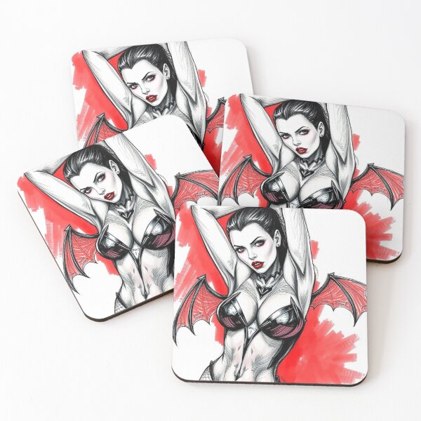 Item preview, Sexy Vampire demon fantasy punk horror Girl illustration designed and sold by Vintage Designs +.