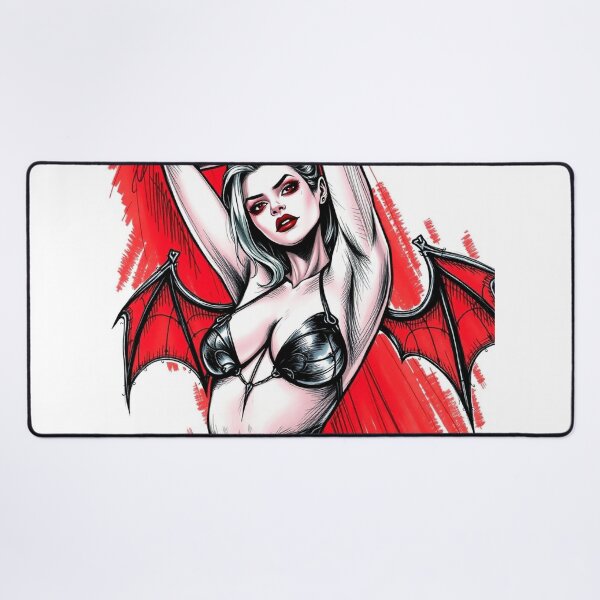 Item preview, Sexy Vampire demon fantasy punk horror Girl illustration designed and sold by Vintage Designs +.