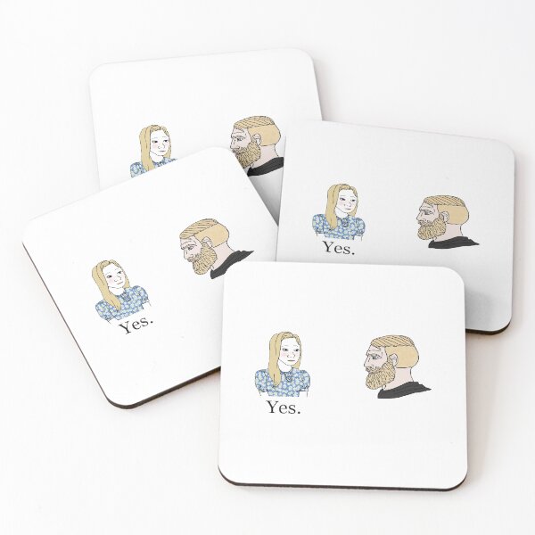 Item preview, Trad Girl Yes and Chad Meme designed and sold by CyberRex.
