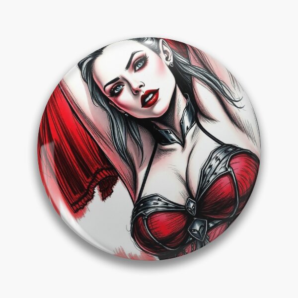 Item preview, Sexy Vampire demon fantasy punk horror Girl illustration designed and sold by Vintage Designs +.