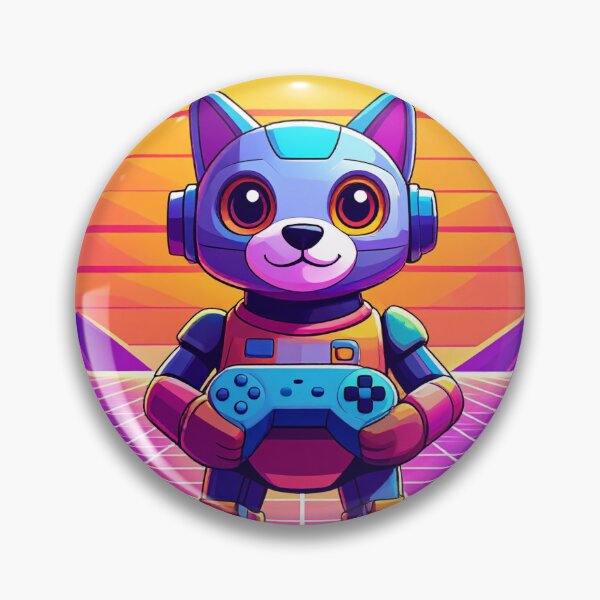 Item preview, Cyborg Cat Gamer in 80s Synthwave Grid Landscape designed and sold by takeng07.