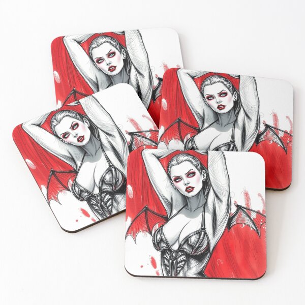 Item preview,  Sexy Vampire demon fantasy punk horror Girl illustration designed and sold by Vintage Designs +.