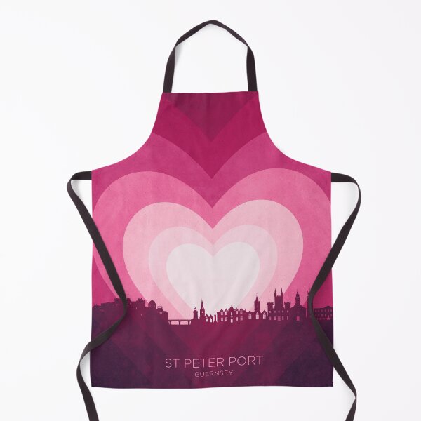 Item preview, St Peter Port Guernsey Channel Islands Skyline Hearts Pink designed and sold by ArtPrints.