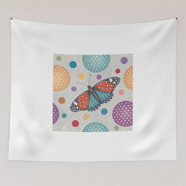 Item preview, Retro Butterfly on Polka Dots designed and sold by Fabrifrank.