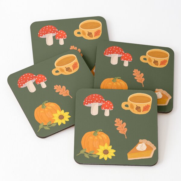 Item preview, Cozy Fall with Pumpkin and Sunflowers and Pumpkin spice Latte designed and sold by Lillian C Art.